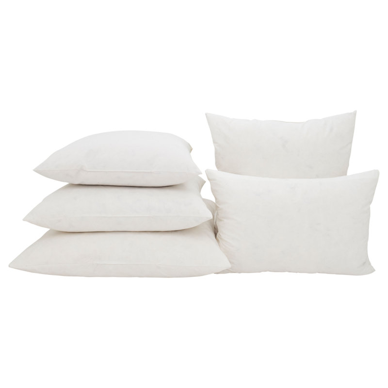 16x16 White Cotton Down Feather Throw Pillow Insert