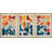 Abstract Vibrant Color Blocks "Contemporary Bold Orange Blue Abstract Artwork, Mid Century Modern Boho Pictures, 3 Pieces Canvas Giclee Digital Print Wall Art"  -100707259-100707258