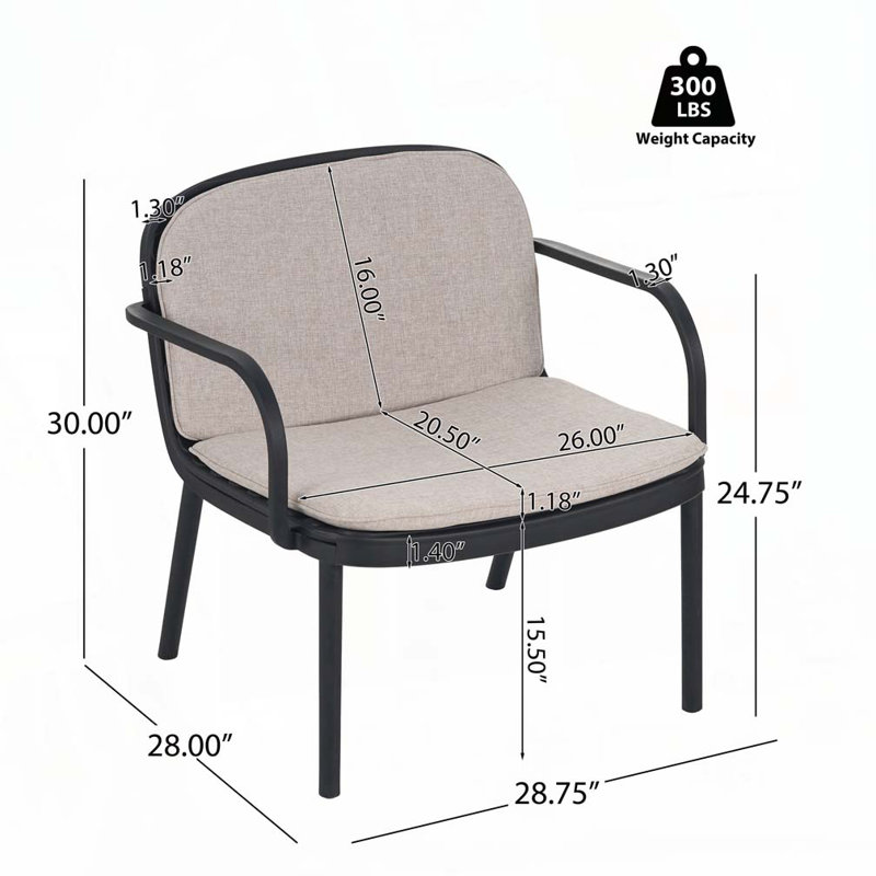 Fauteuil club d'extérieur en PP, Noir, Noir