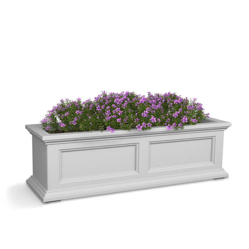 Anastasiya Resin Window Box Planter with Water Reservoir, 36"