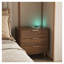 Table de chevet intelligente avec station de charge et veilleuse à commande vocale - Table de chevet moderne en bois avec armoire de rangement et ports USB pour l'organisation de la chambre à coucher