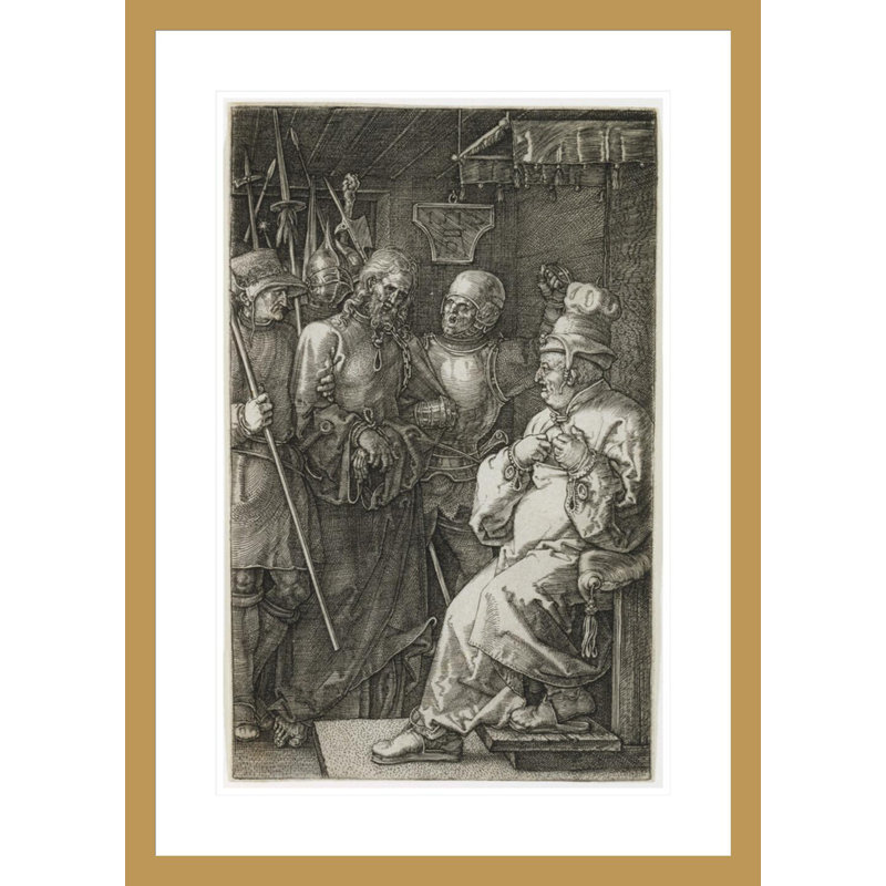 «Christ devant Caiaphas» par Albrecht Dürer, impression giclée encadrée, H 29,5 po x l 21,16 po