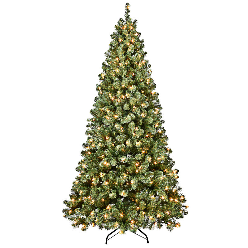 Arbre de Noël artificiel en PVC pré-éclairé avec base en métal, 6'
