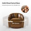 Ensemble de 2 fauteuils pivotants en cuir 29,25 po Guarracino avec base en bois massif-994533137