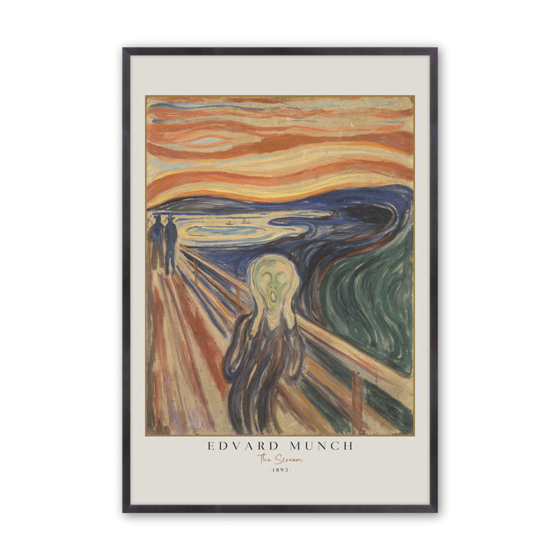 «The Scream» par Edvard Munch v3 , H 15,25 po x l 12,25 po, Zinc patiné
