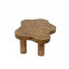 Table basse moderne en forme de nuage avec base robuste et placage de bois de ronce