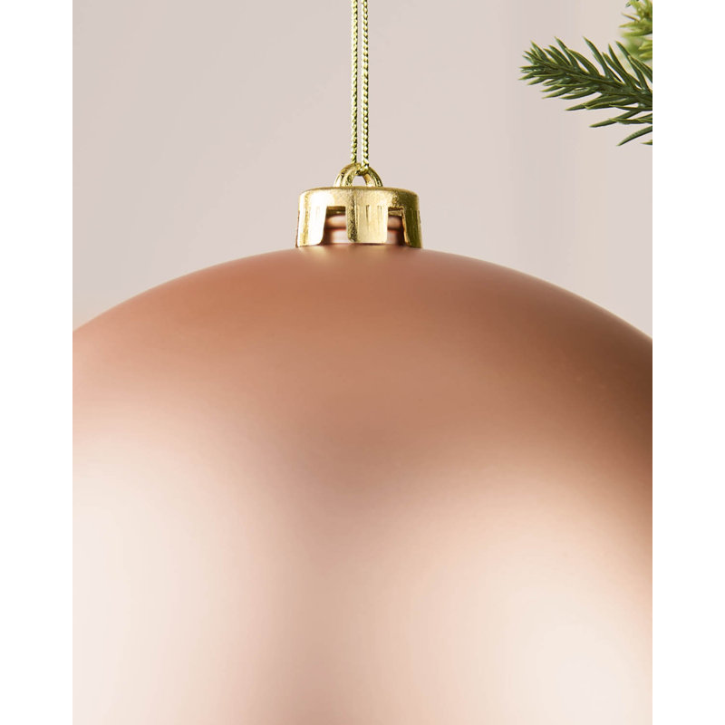Polystyrene Shatterproof Bauble, 21.8 cm H x 20 cm W x 20 cm D, Rose Gold