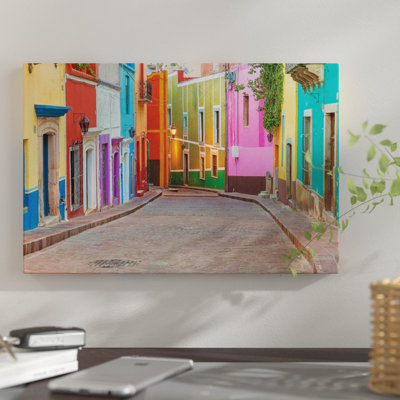 «Colorful Streetscape, Guanajuato, Mexico», reproduction de photo sur toile