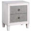 Table de chevet 2 tiroirs gris rustique et blanc vieilli