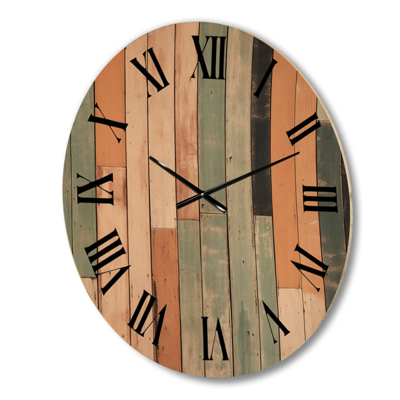 Horloge murale en bois massif Tyashia, Grand