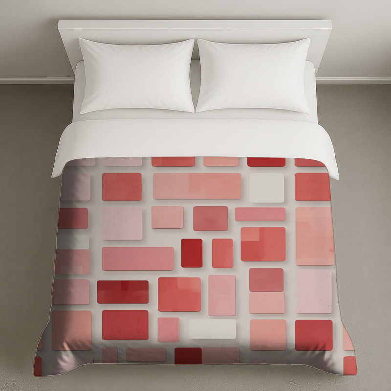 Housses de couette rectangulaires rouges et roses, King