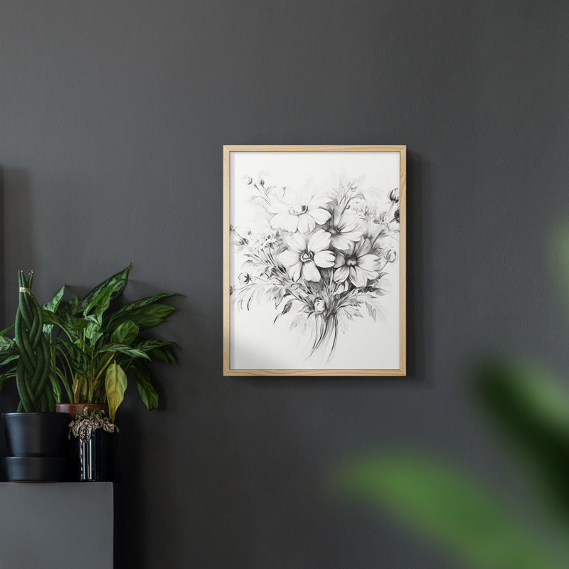"Vintage Floral Print XIX" sur, Naturel, H 10 po x l 8 po