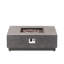 Foyer carré en fer, 50 000, moderne minimaliste, l 39,98 po x P 13,18 po, sans assemblage, finition gris pierre, production de chaleur au propane seulement, matériau, finition
