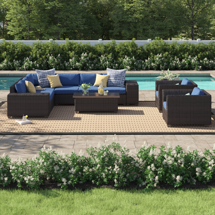 Larrissa 8 - Person Patio Conversation Sets with Cushions