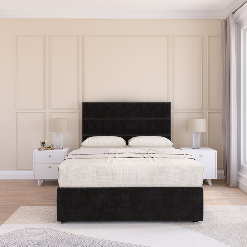Bed, Plush Black, Single (3')