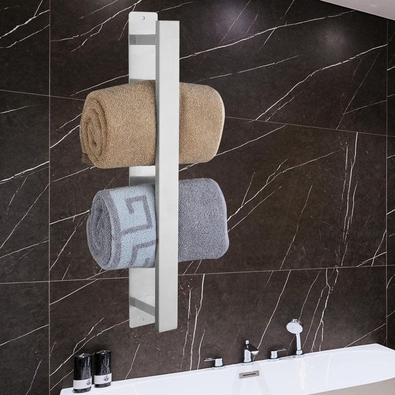 Porte-serviettes de salle de bain, Nickel brossé