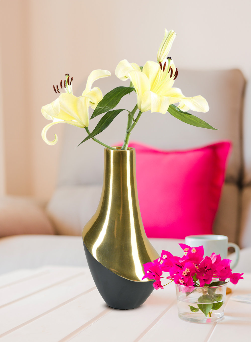 Petit Vase En Acier Inoxydable Argenté - Design Moderne Et Stable Pour Fleurs Fraîches Ou Séchées