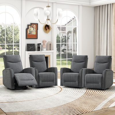 29.1" Wide Modern And Soft Swivel And Glider Power Reclining Home Theater Seating (Set Of 4)