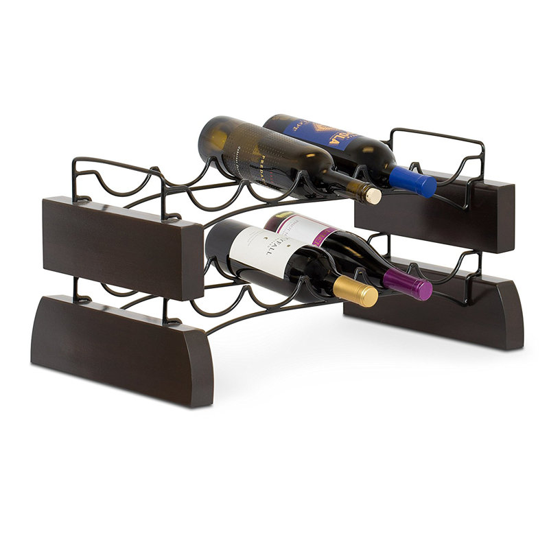 Downey Solid Wood Tabletop Wine Bottle Rack in
