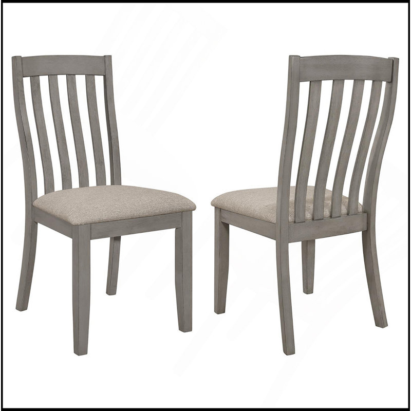 Chaise d'appoint rembourrée (ensemble de 2), Gris, Gris