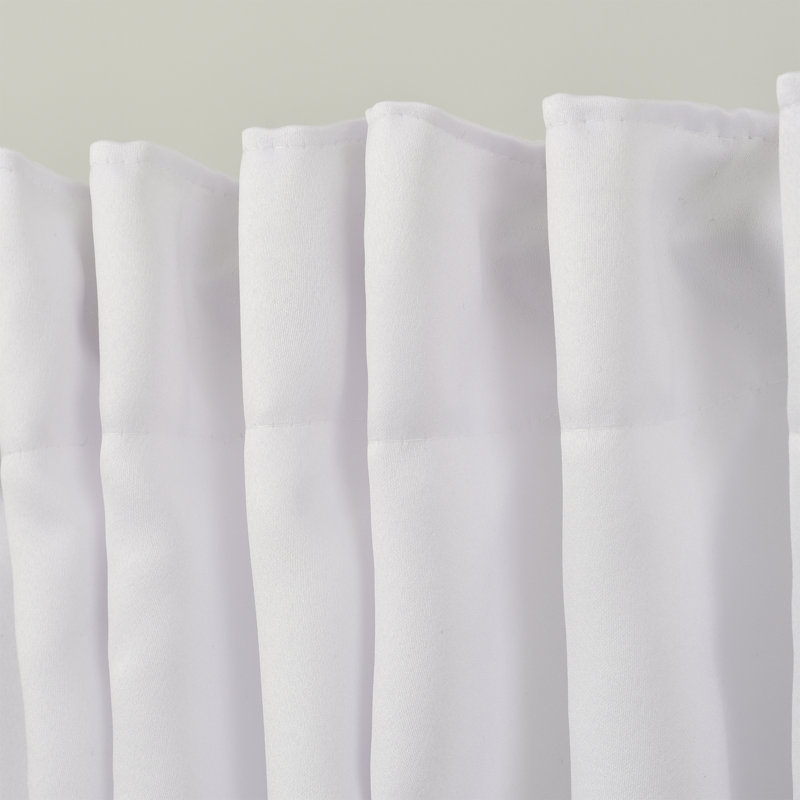 Sateen Look Room Darkering Room Darkening Curtain Pair, 52" W x 95" L, White