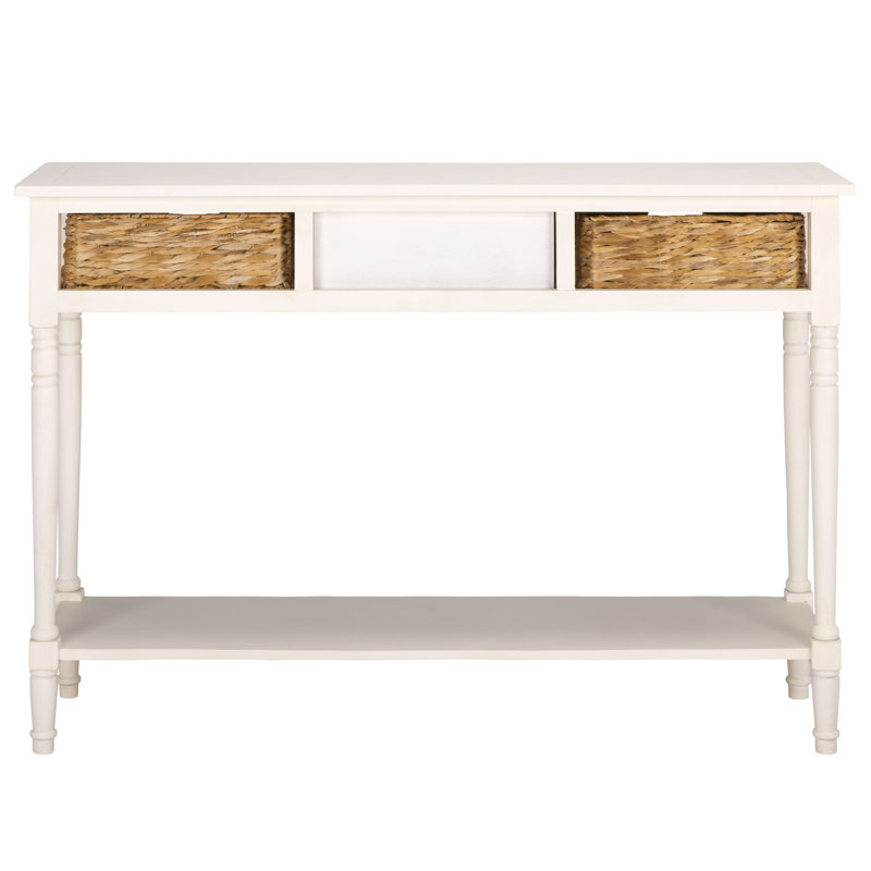 Console en bois massif 44,5 po Painswick, Ivoire ivoire