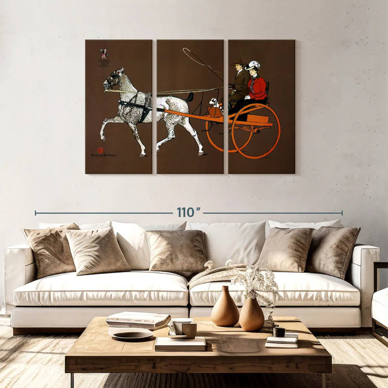 Couple Mehar dans un chariot brisant, H 48 po x l 74 po