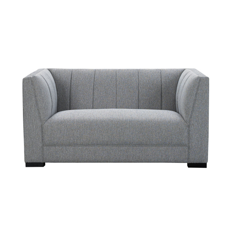 Causeuse avec accoudoirs 64 po Sabatina, Gris clair