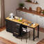 Îlot de cuisine roulant avec table de salle à manger extensible, 3 tiroirs, prise de courant, étagère à épices, grandes armoires de rangement et roulettes-130010762