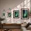 Aurora Over Silent Forest Scandinavian - Print-459919855-459919852