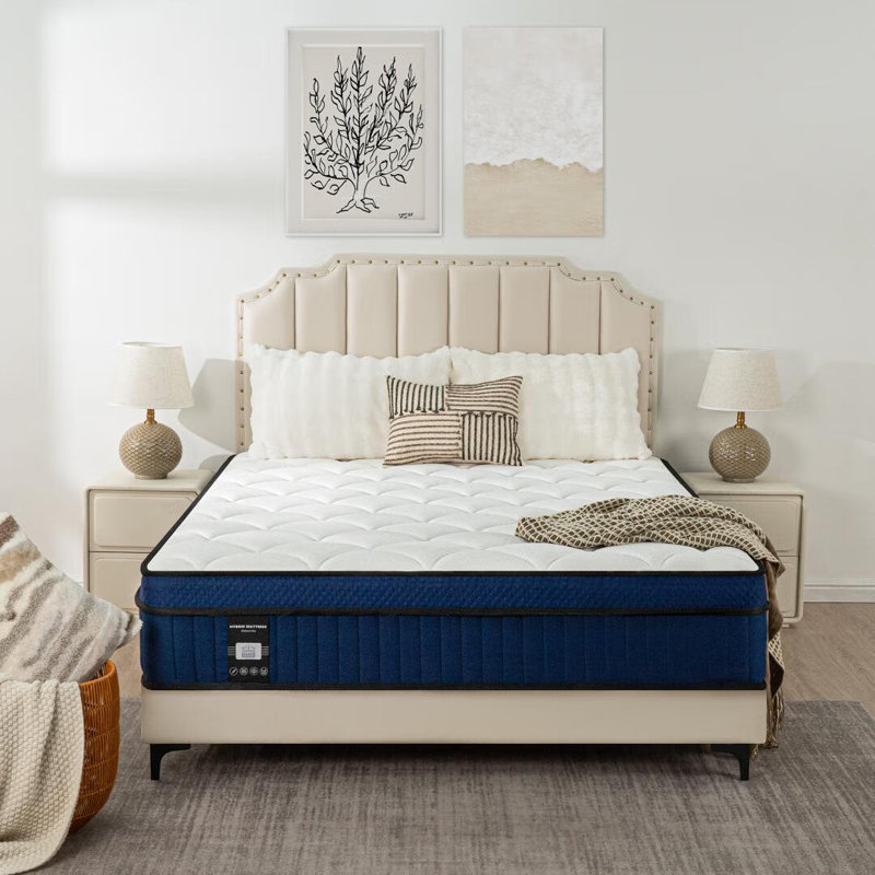 Twin Size 14 Inch Pillow Top Hybrid Innerspring Mattress