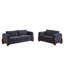 Canapé classique en velours capitonné, pieds en bois courbés, 2 pièces-1148483838