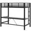 Structure de lit simple pour lit mezzanine en métal avec lumière DEL, station de charge USB et bureau-205328173-205328172