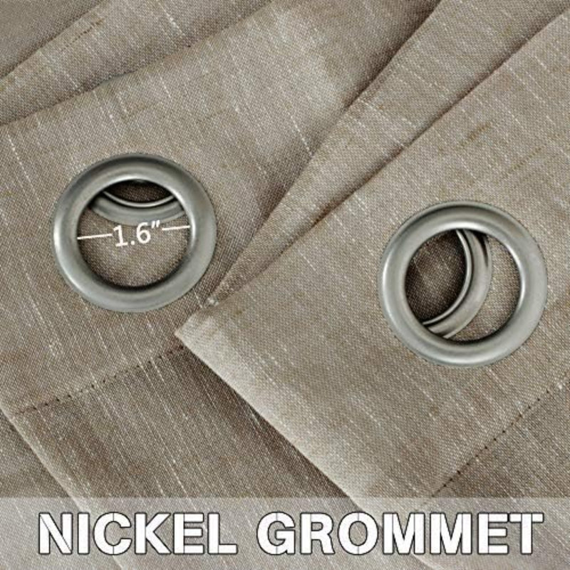 Linen Blend Sheer Curtain Pair, 52" W x 96" L, Taupe