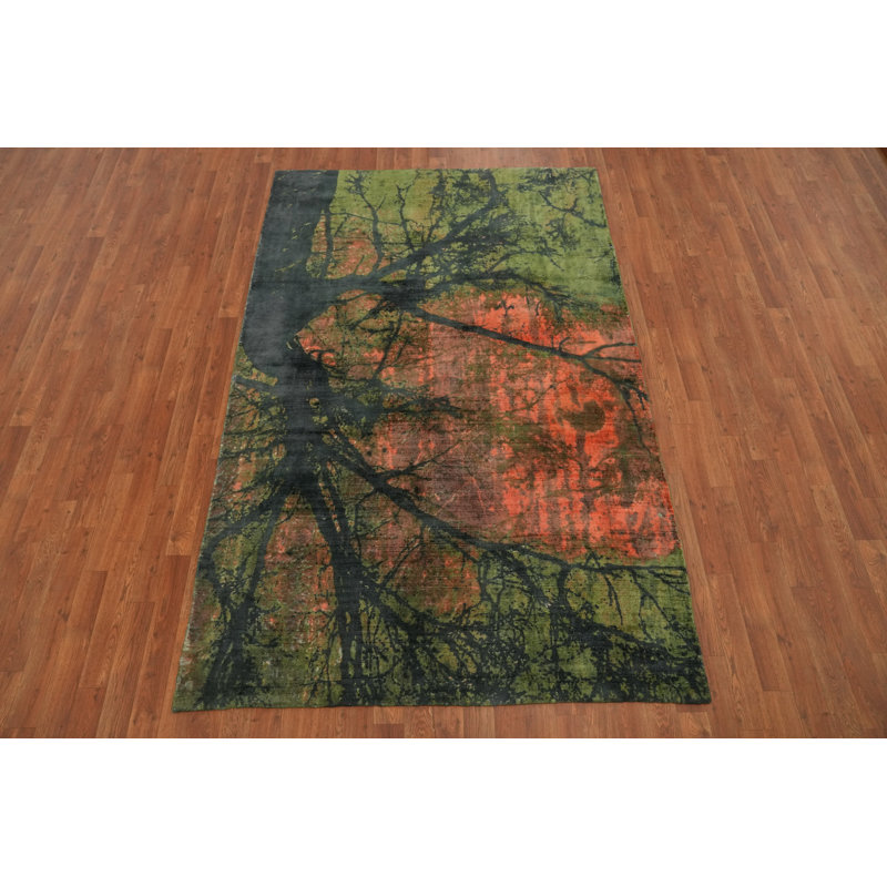 Tapis de salon moderne à imprimé nature 5 x 9