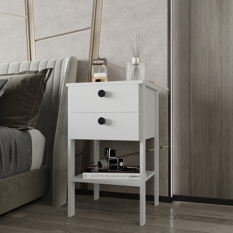 Jaxie 44cm W Manufactured Wood Bedside Table