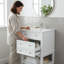 Meuble-lavabo blanc 24 po avec lavabo en céramique, base de rangement en bois massif