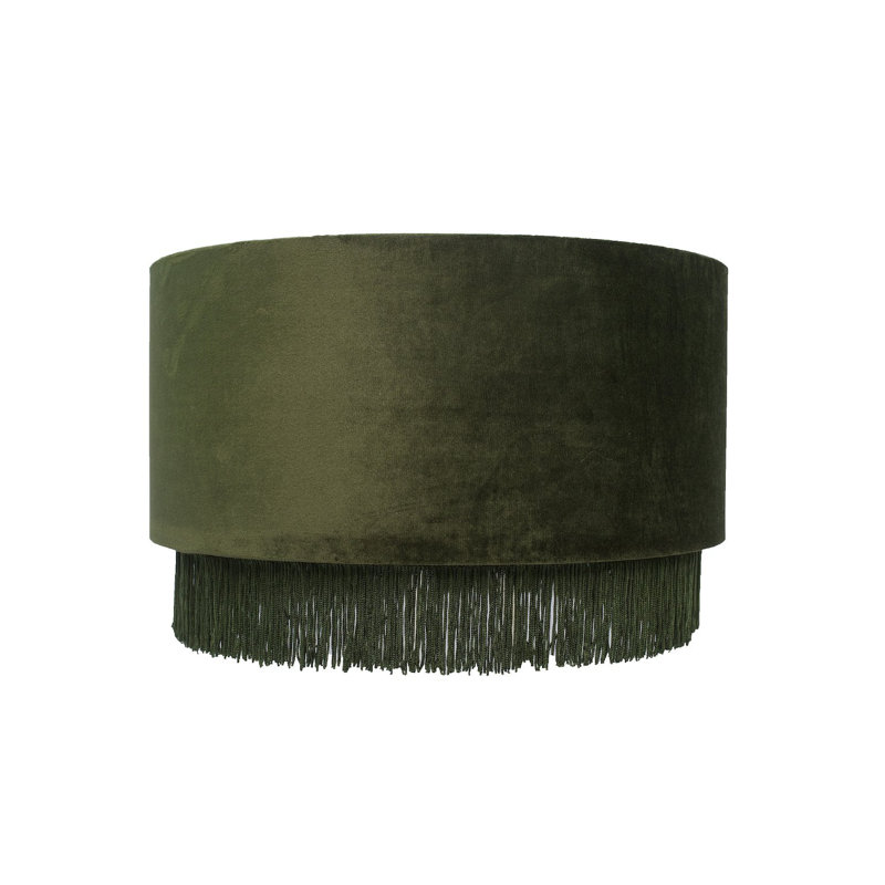 Abat-jour tambour en velours (araignée), H 10,24 po x l 15,75 po x P 15,75 po, Vert