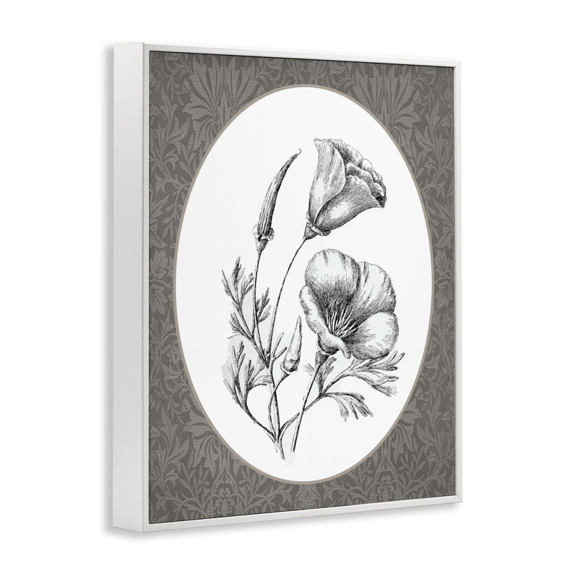 Reproduction d'art giclée encadrée de tulipes rétro en fleurs, design par lettré et doublé, H 14 po x l 11 po