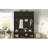 59''W Entryway Hall Tree with Bench and Storage, Farmhouse Wood-grain Accent 4-in-1 Hall Tree with Cabinets, Coat Racks and Hooks-129768503