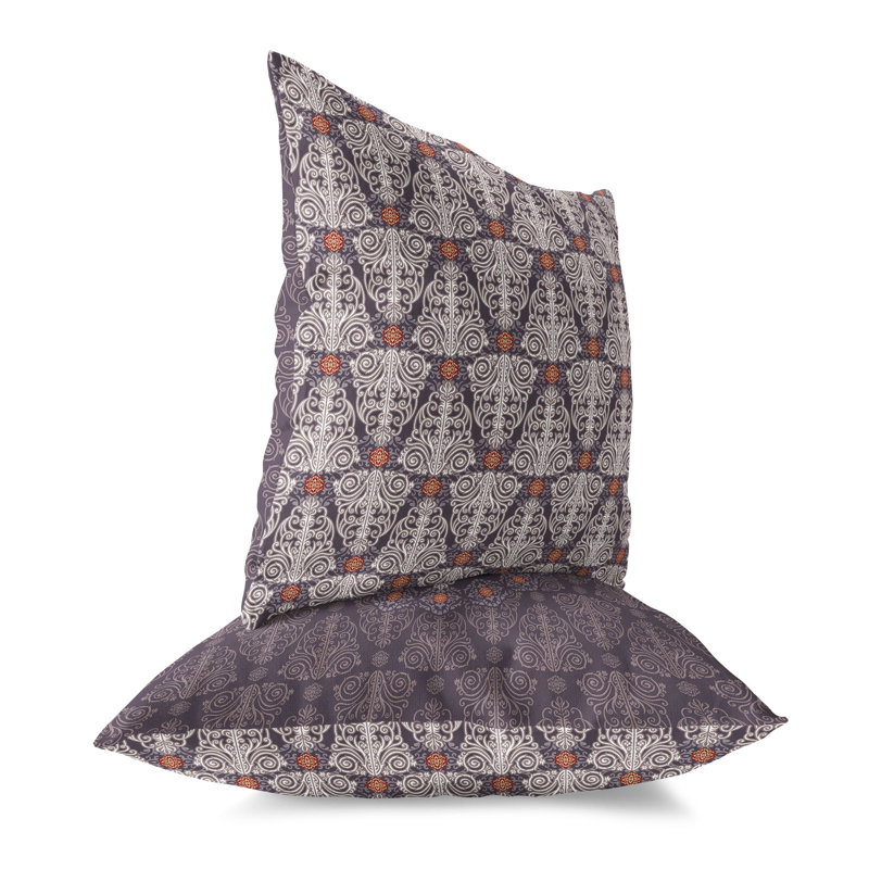 Coussin Mandala, H 16 po x l 16 po, Mauve
