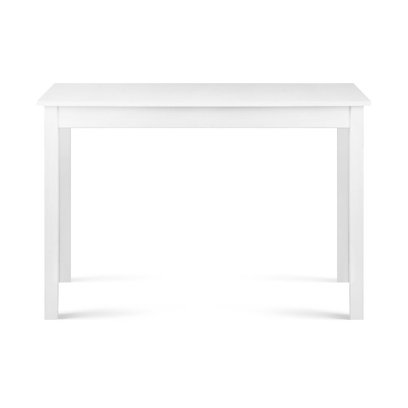 Solid Wood Base Dining Table, White, 76cm H x 100cm L x 76cm W
