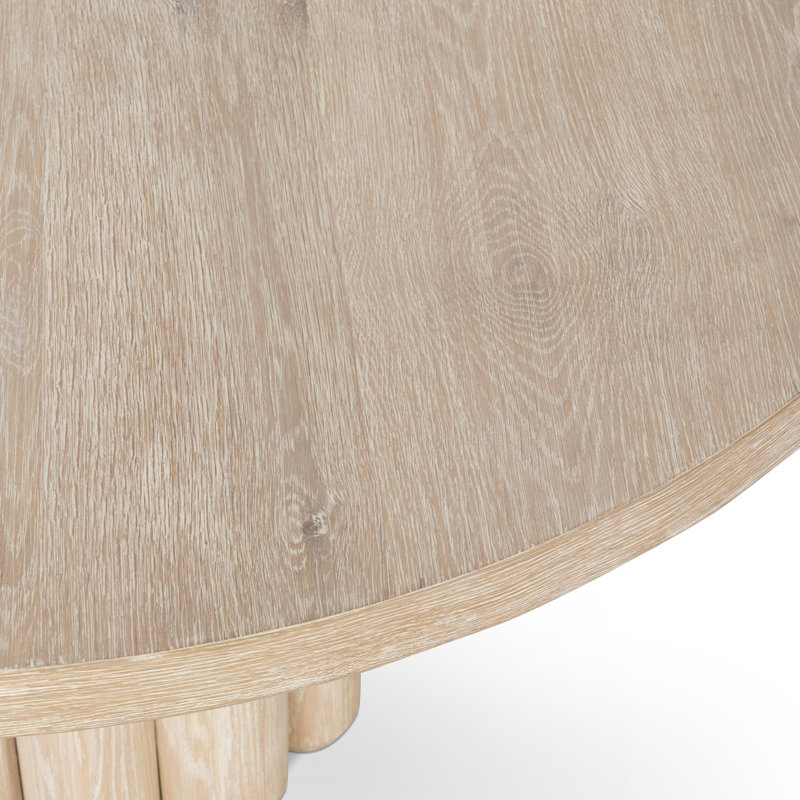 Tiber Round Dining Table, White Wash