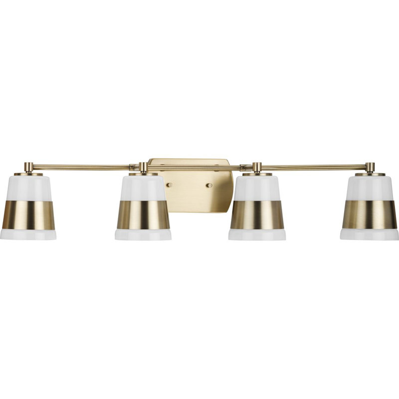 Markail 4 - Light Dimmable Vanity Light, Vintage Brass/White, Vintage Brass