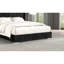 Mobilier de chambre à coucher noir en tissu de chenille 1 po