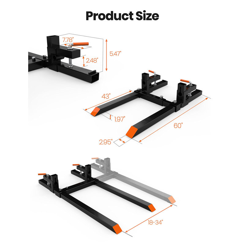 60" Clamp On Pallet Forks