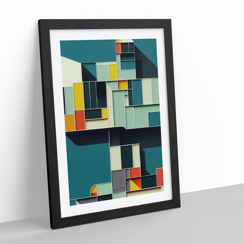 Stacked Architecture - Framed Print, Black Framed, 64cm H x 46cm W x 2cm D