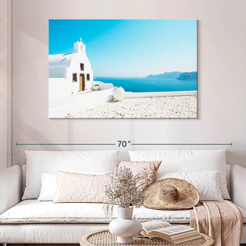 Nicci Seaside Santorini Church, H 32 po x l 48 po
