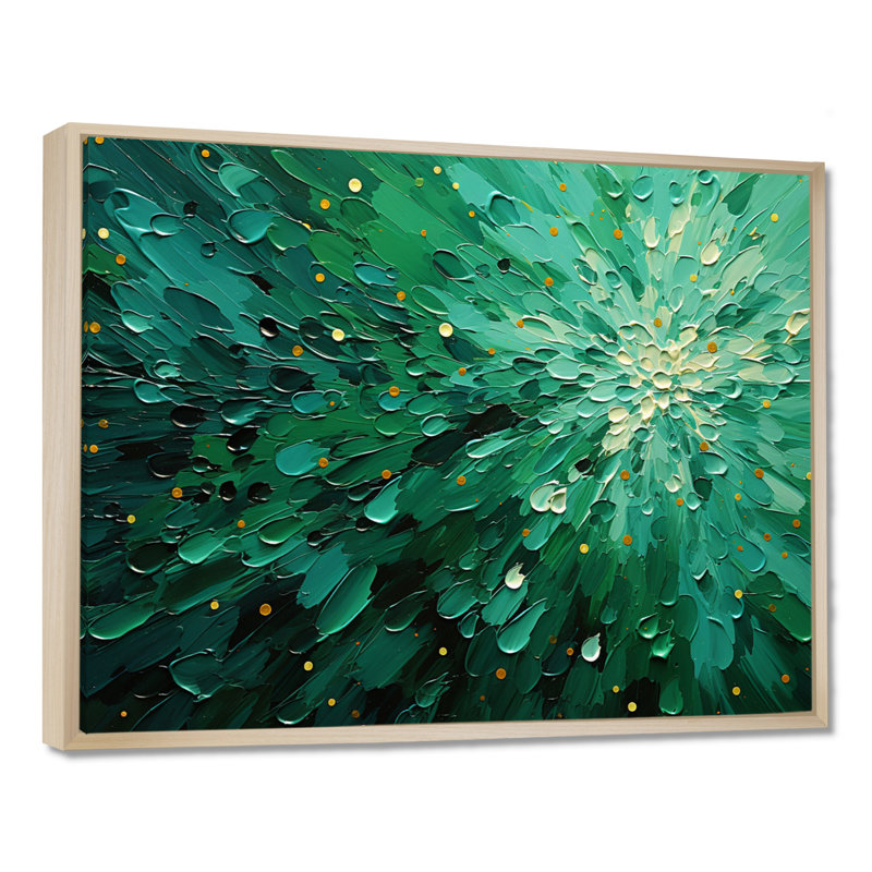 Décoration murale Emerald Euphoria II - Paysages abstraits, Reproduction avec cadre flottant, H 30 po x l 40 po, Érable