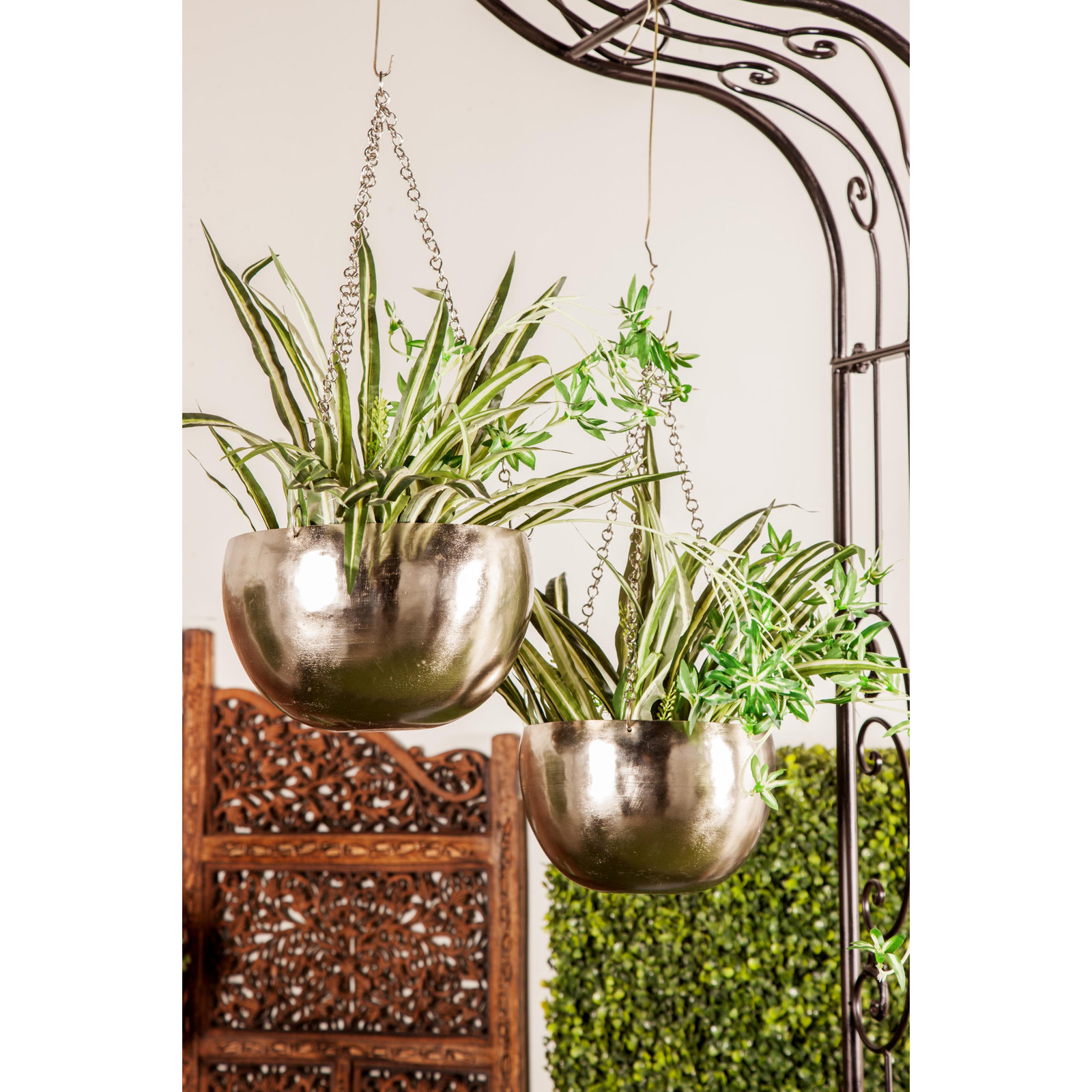 Benally 8" Hanging Planter, Nickel